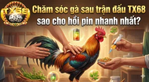 Chăm sóc gà sau trận đấu TX68 sao cho hồi pin nhanh nhất