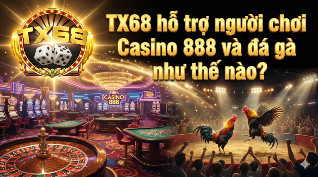 TX68 hỗ trợ người chơi Casino 888 và đá gà như thế nào?
