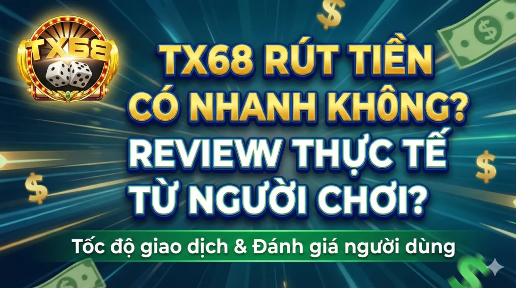 TX68 rút tiền có nhanh không? Review thực tế từ người chơi