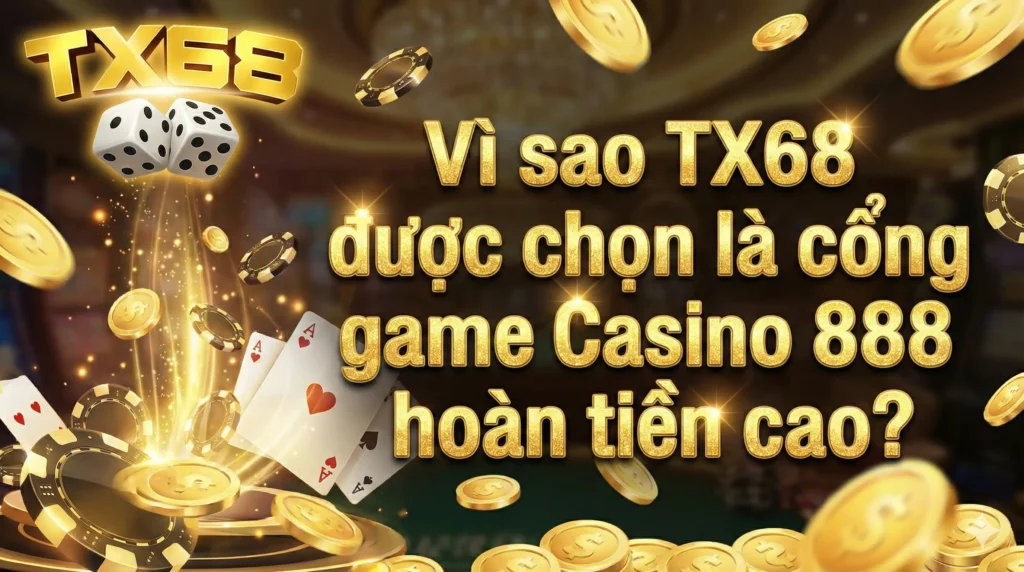 Vì sao TX68 được chọn là cổng game Casino 888 hoàn tiền cao?