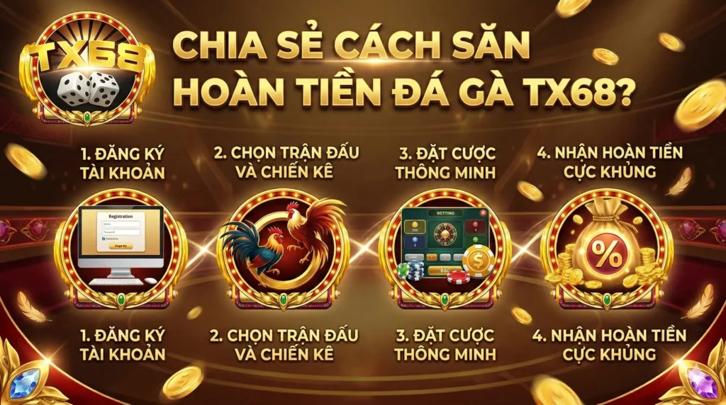 Chia sẻ cách săn hoàn tiền đá gà TX68